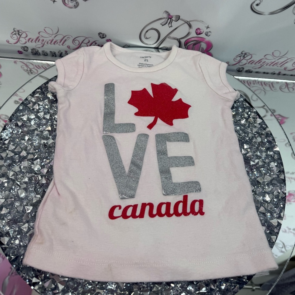 Carter's T-shirt love Canada White and Red Canada Love Tee